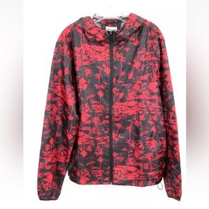 Sunrise Kingdom Waterproof Windbreaker Hawaiian Style Black/Red Size Large